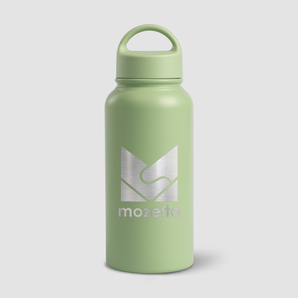 Branded 915ml Insulated Stainless Steel Bottle with Handle in Green