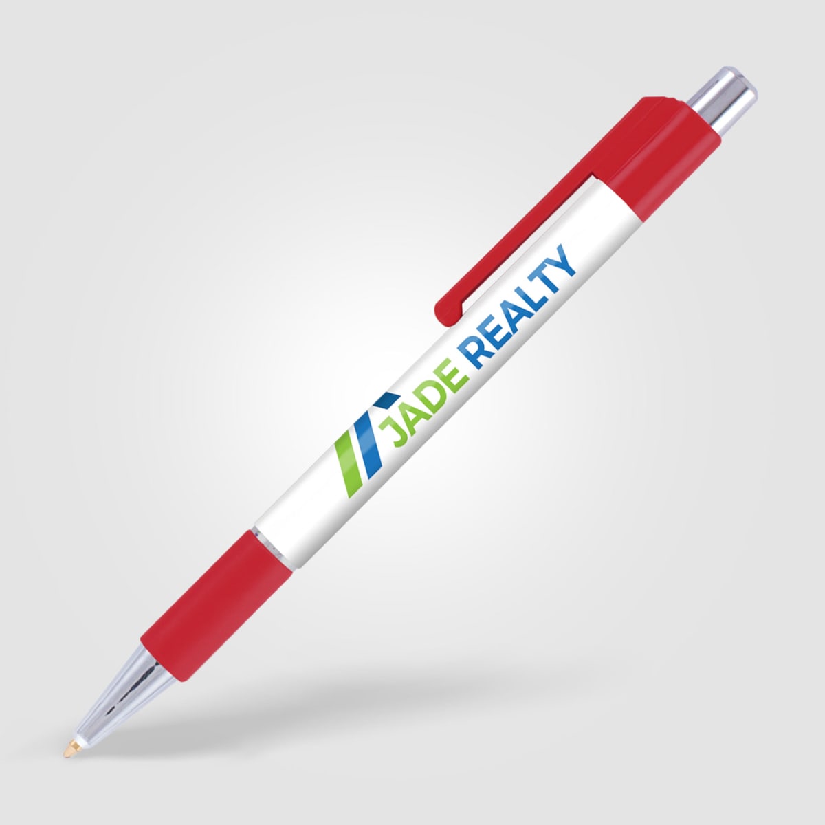 Branded Slimline Retractable Pen with Comfort Grip
