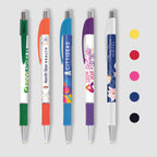 Branded Full Colour Printed Grip Pen with Chrome Trim