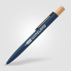 Branded Recycled Aluminium Twist Pen with Bamboo Top