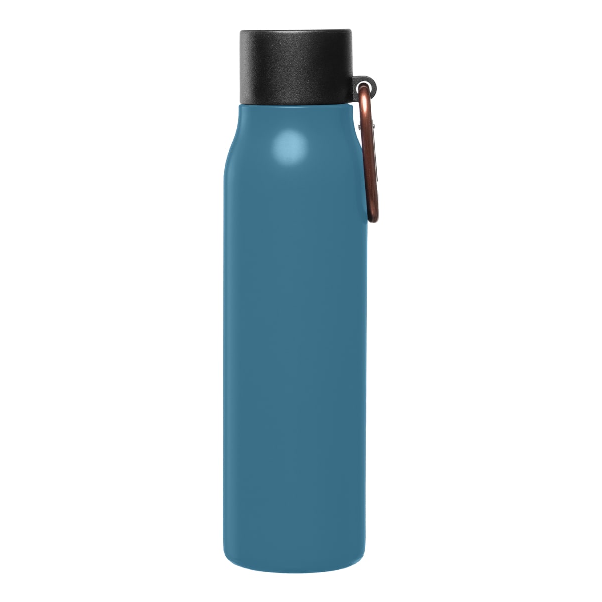 Branded Recycled Steel Vacuum Bottle with Carabiner - 550ml