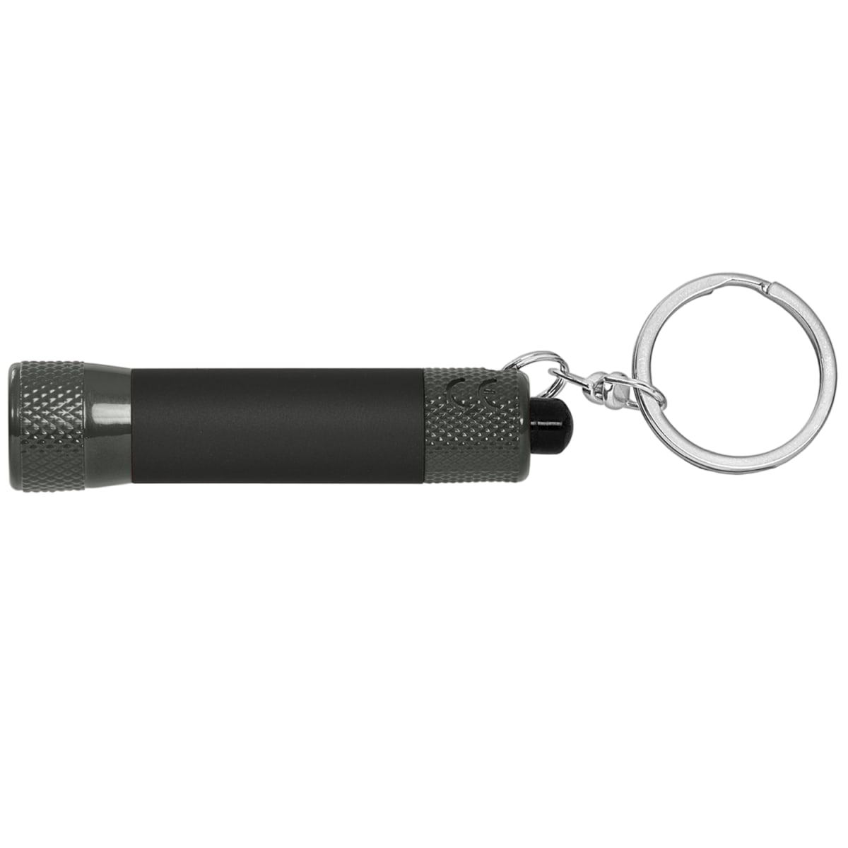 Branded Soft-Touch 3 LED Torch Keyring in Gunmetal
