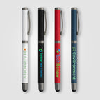 Branded Gunmetal Recycled Aluminium Stylus Gel Pen
