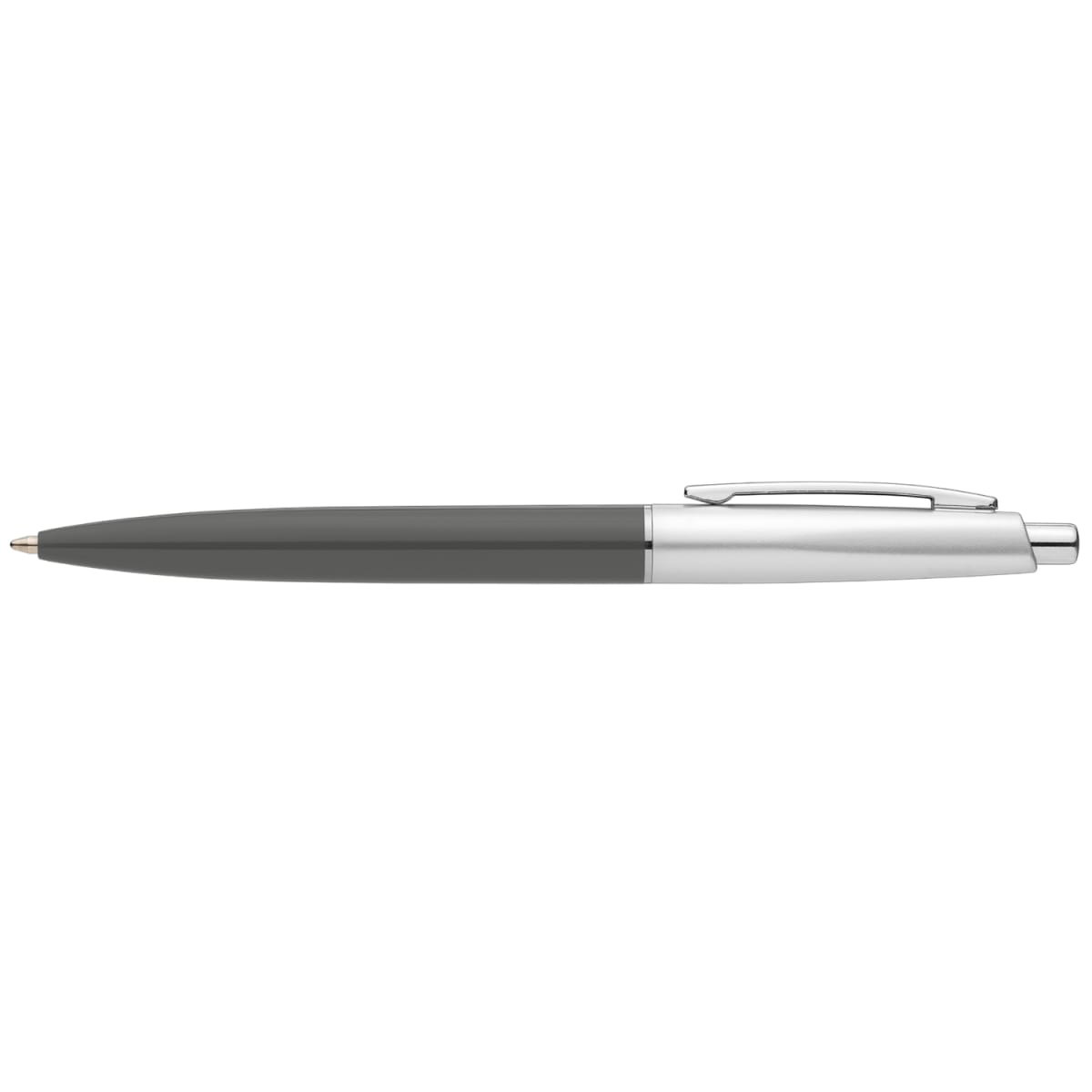 Branded Recycled Plastic Chrome Trim Retractable Pen in Gray