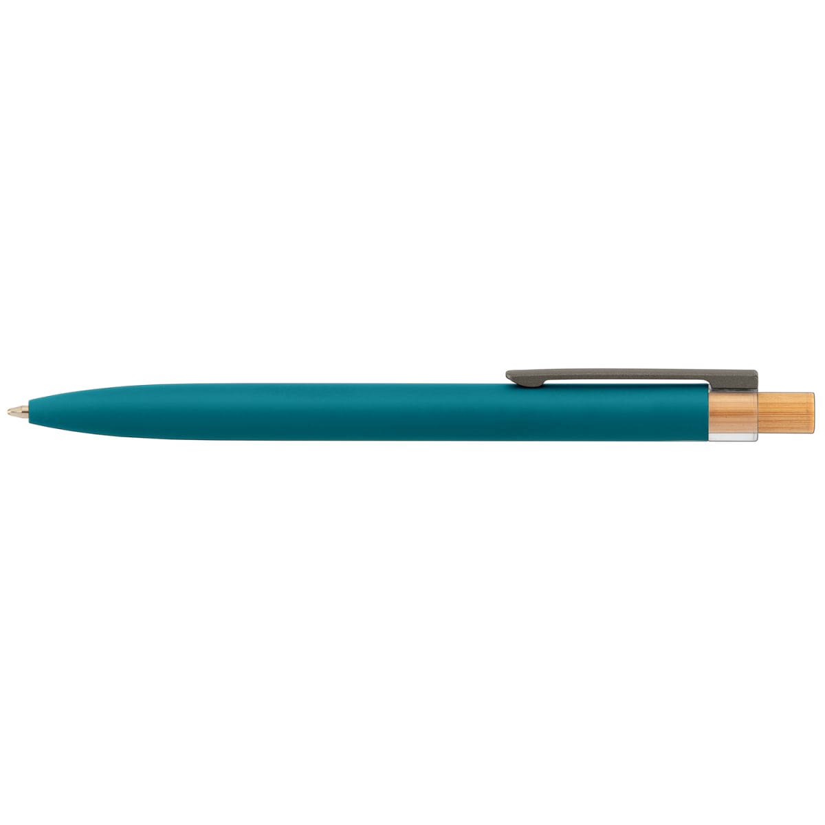 Branded Recycled Aluminium Pen with Bamboo Plunger