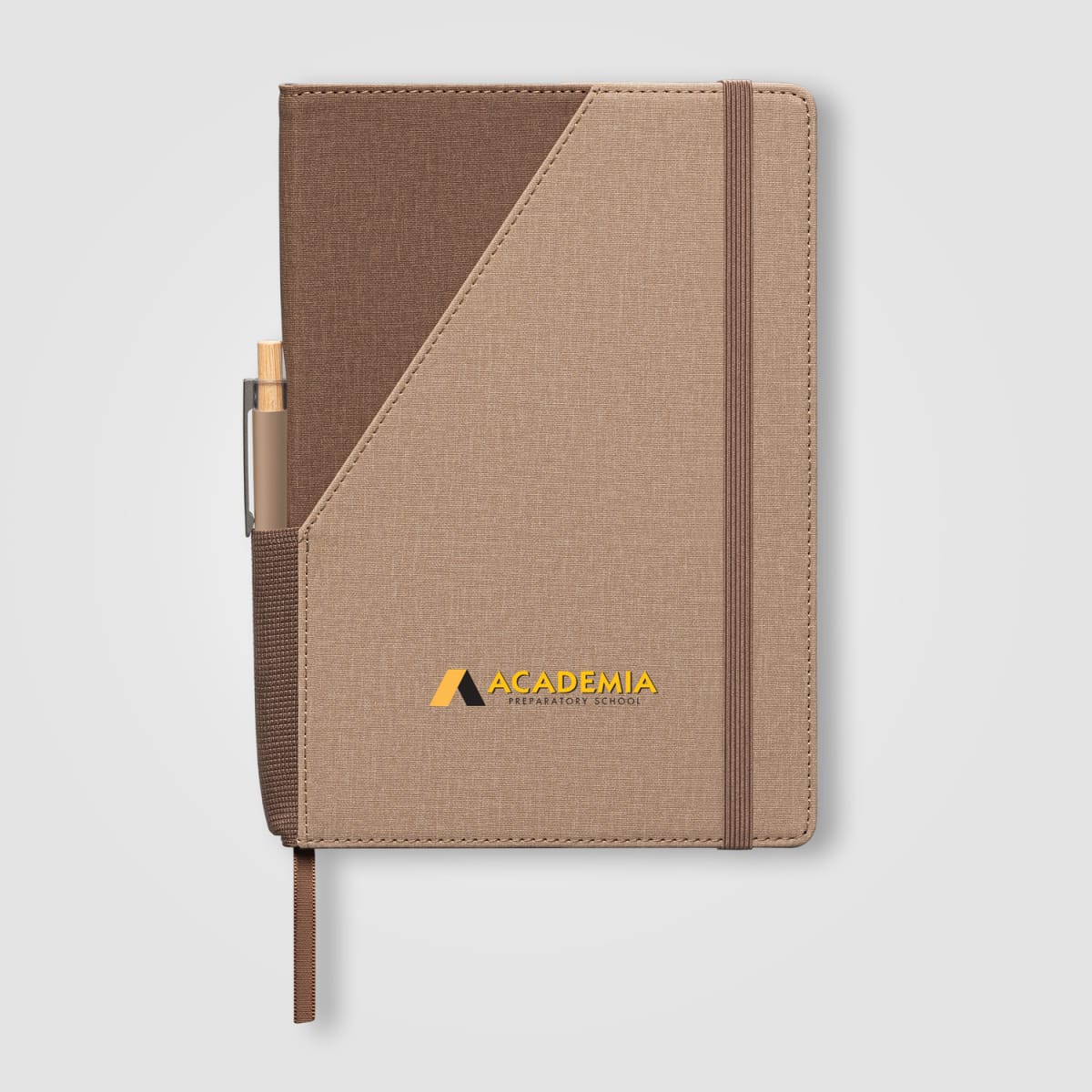 Branded Recycled PU Two-Tone A5 Notebook and Pen Set