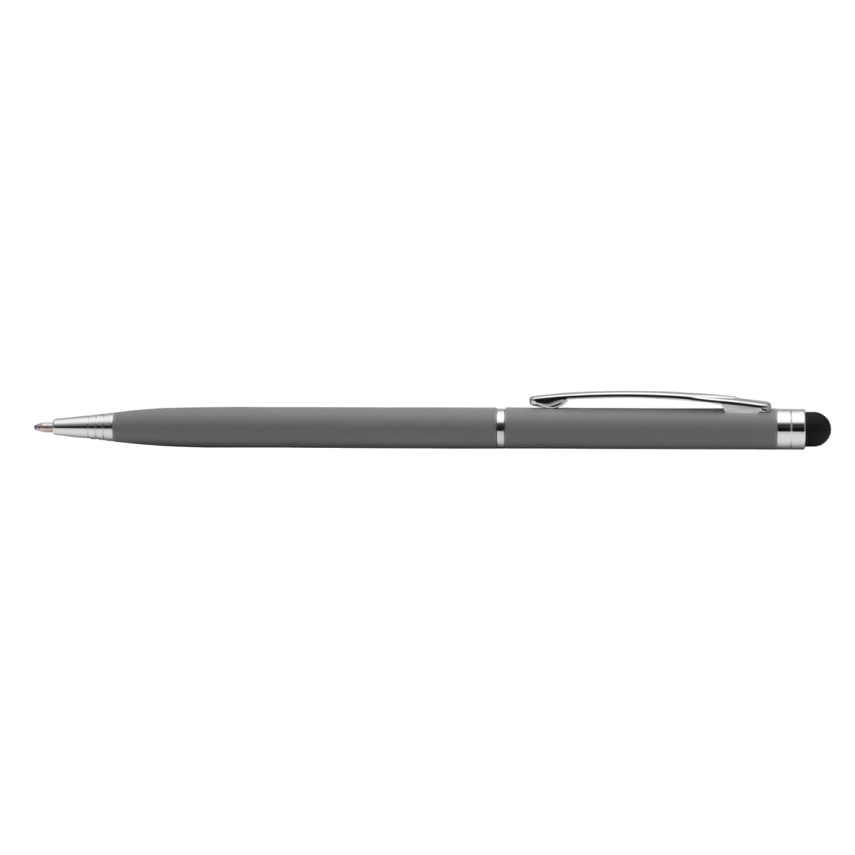 Branded Ultra-Slim Soft-Touch Stylus Pen in Gray