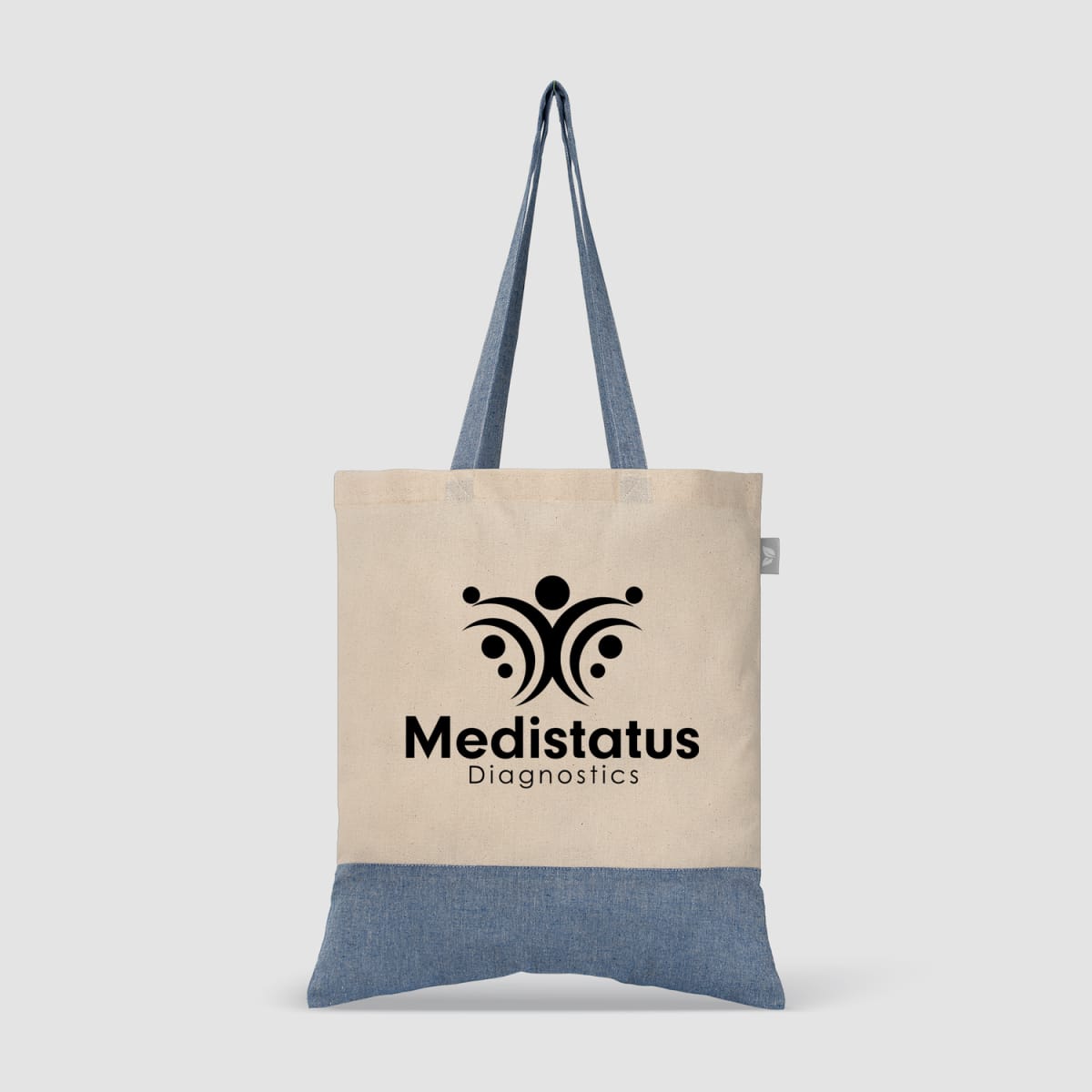 Branded 5oz Two-Tone Recycled Cotton Tote Bag