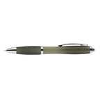 Branded Jewel Tone Ballpoint Pen with Coloured Grip in Smoke