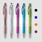 Branded Metallic Stylus Pen with Chrome Accents