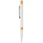 Branded Recycled Aluminium Pen with Bamboo Trim
