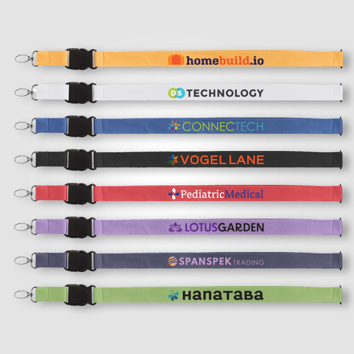 Branded Recycled Buckle Lanyard with Breakaway Clips