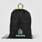 Branded Recycled Polyester Drawstring Bag with Zip Pocket