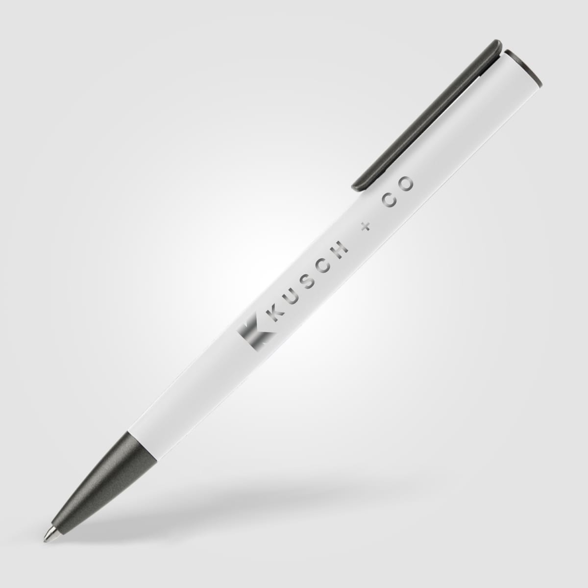 Branded Metal Ballpoint Pen with Gunmetal Trim