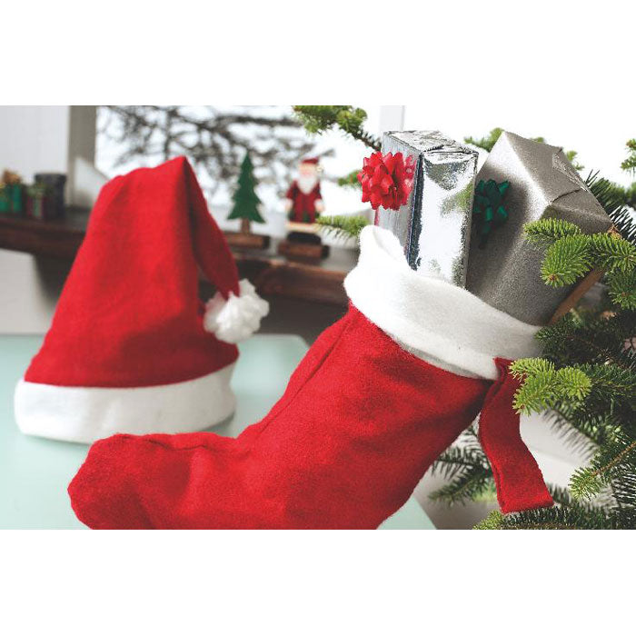 Branded Christmas hat decoration, in use