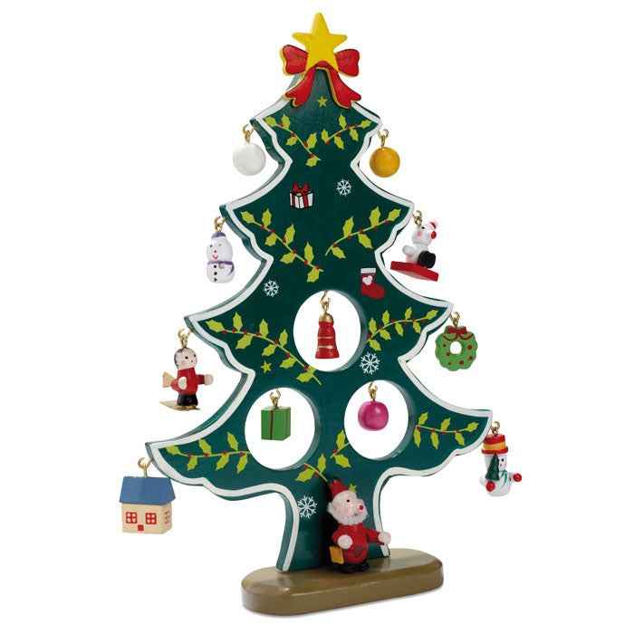Branded wooden Christmas tree with hangers