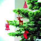 Branded felt tree hangers set, on the tree
