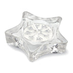 Branded star tea light candle holder, detail
