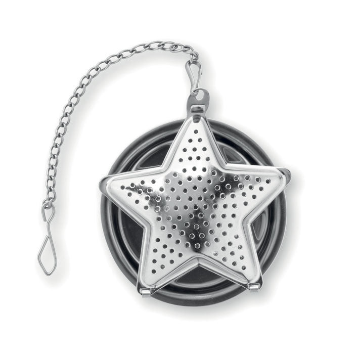 Branded star shaped tea infuser, side