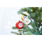 Branded Christmas bauble for sublimation, printed example
