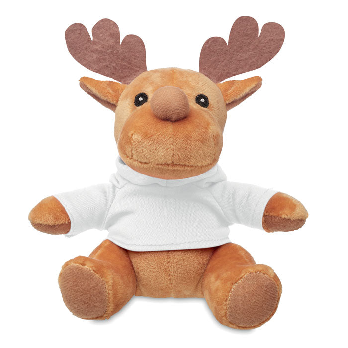 Branded plush reindeer with hoodie