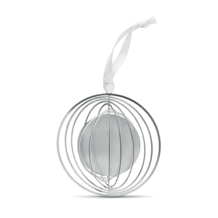 Branded circle decoration with ribbon
