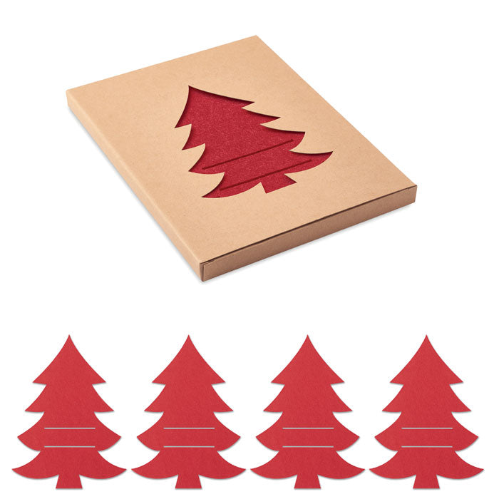 Branded Christmas tree cutlery holder set