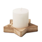 Branded Wooden Star Candle in Brown