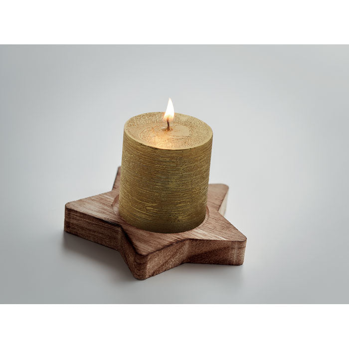 Branded Wooden Star Candle