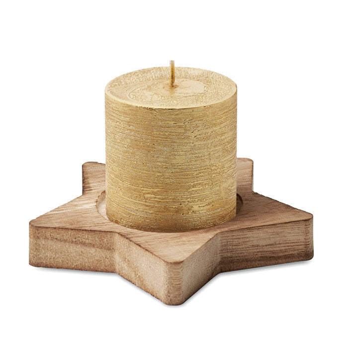 Branded Wooden Star Candle