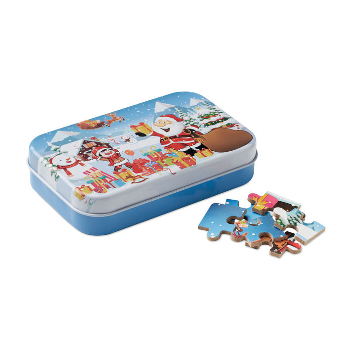 Branded Christmas puzzle tin