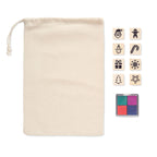 Branded wooden Christmas stamps set, open