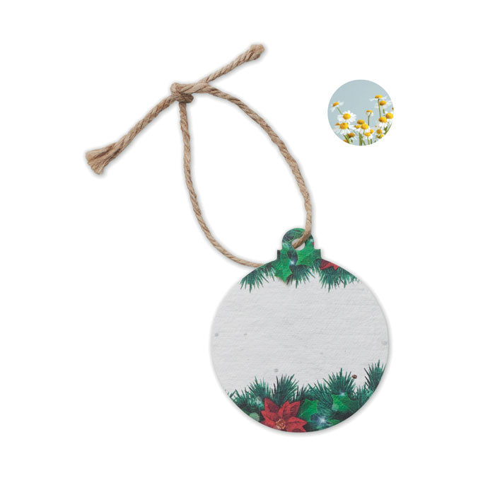 Branded seed paper Christmas bauble