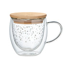 Branded borosilicate mug, stars design