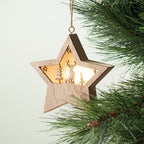 Branded MDF Christmas star light, detail