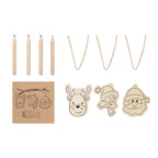 Branded wooden Christmas colouring ornaments