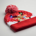 Branded Christmas LED beanie, detail