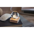 Branded Christmas LED glass ball, lit