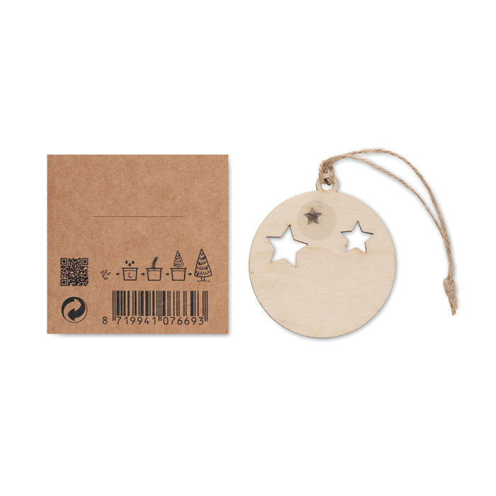 Branded Seed Wooden Christmas Bauble
