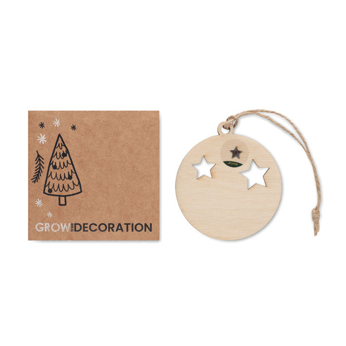 Branded Seed Wooden Christmas Bauble