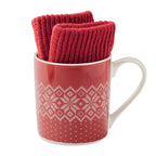 Branded winter gift mug and gloves set, box open