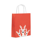 Branded Christmas gift paper bag, small, red