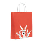 Branded Christmas gift paper bag, medium, red