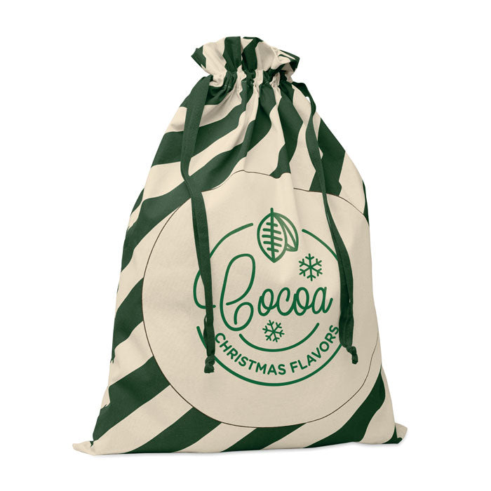 Branded large Santa cotton bag, printed example