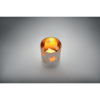 Branded LED tea light candle, detail