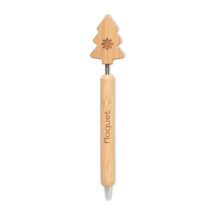 Branded bamboo Christmas tree pen, printed example