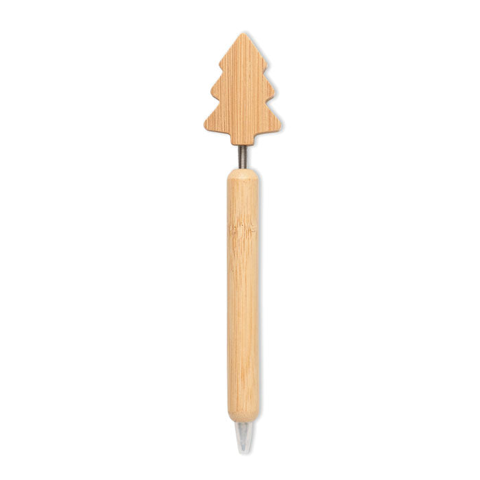 Branded bamboo Christmas tree pen