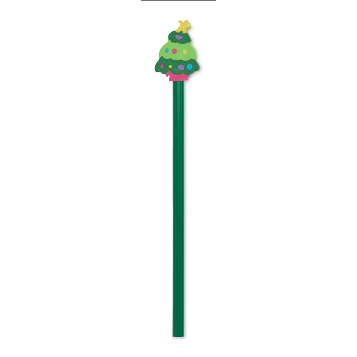 Branded Christmas pencil with eraser