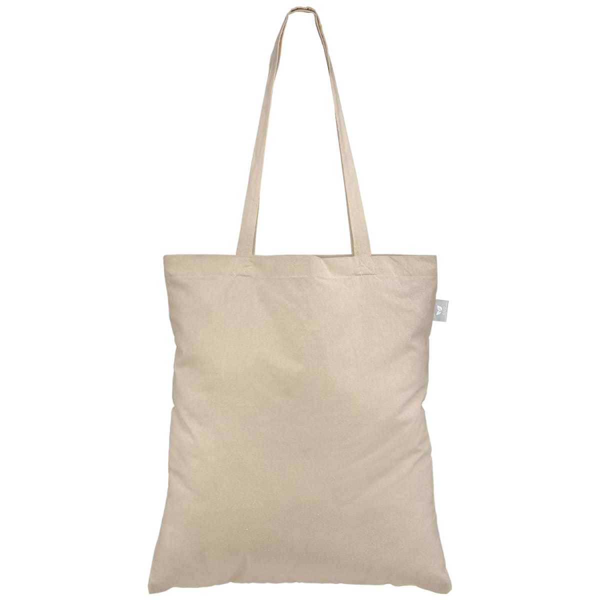 Branded Recycled Cotton Canvas Tote Bag with Double Handles in Natural