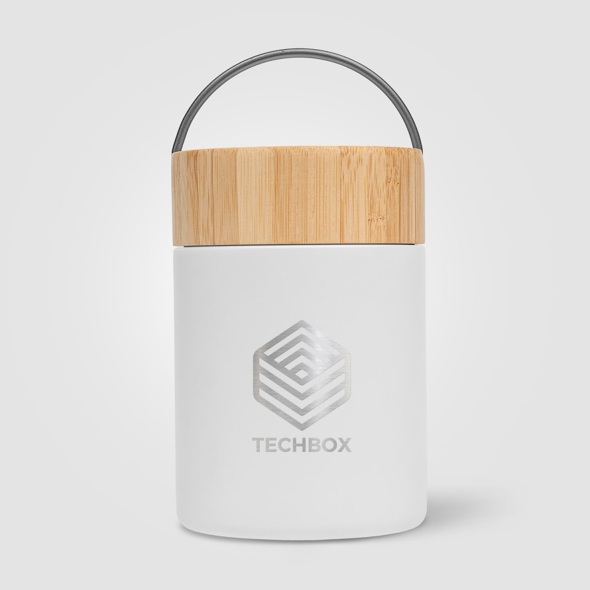 Branded 500 ml Recycled Steel Food Container with Bamboo Lid